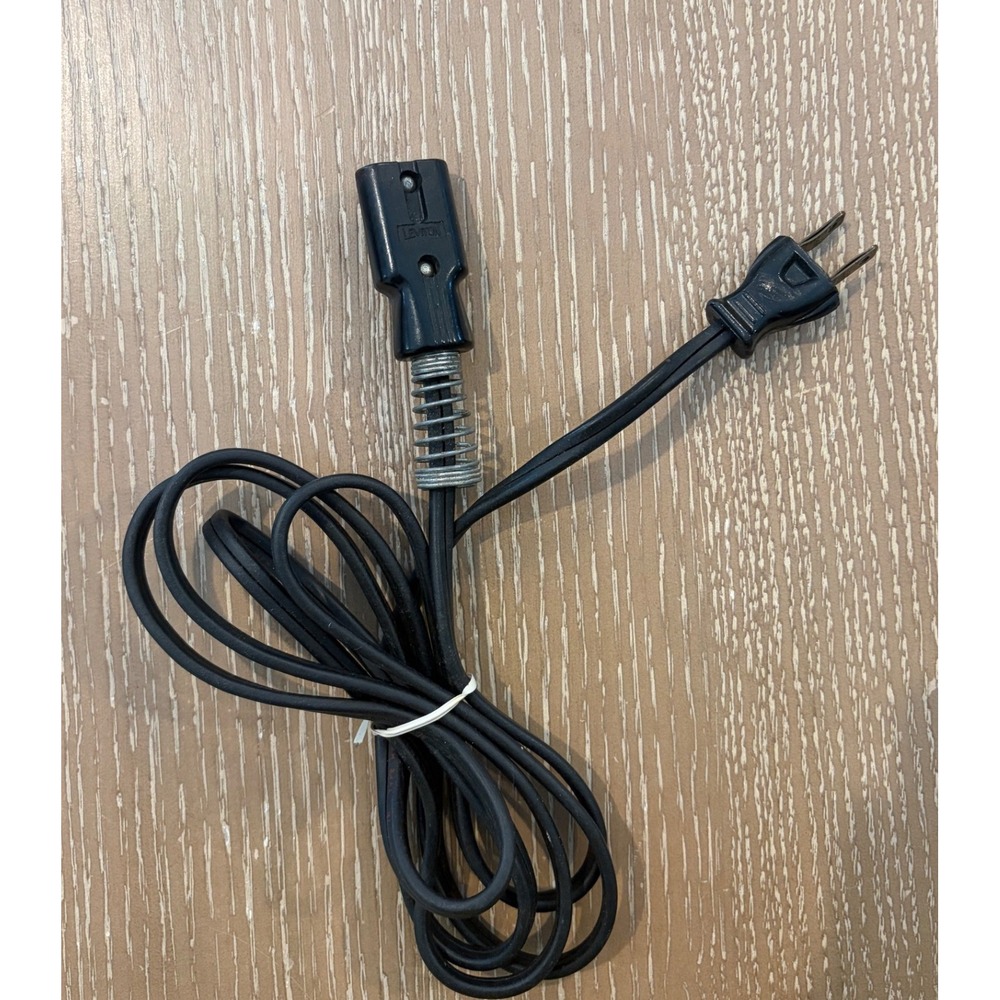 Vintage Leviton 6A 250V 10A 125V Appliance Power Cord Detachable Replacement